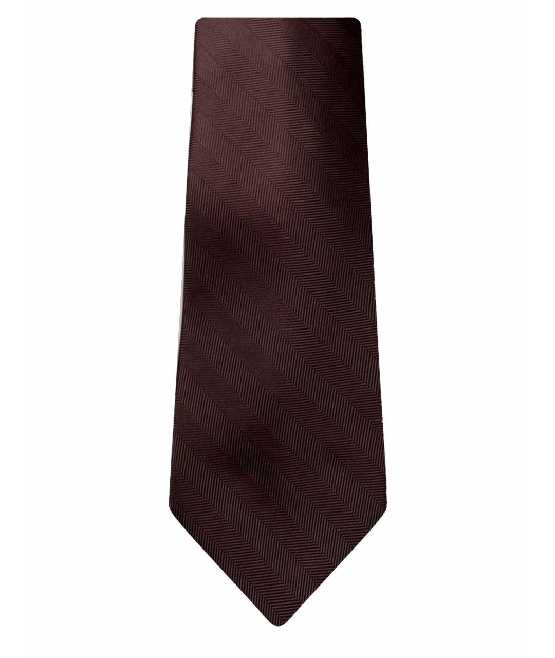 BRIONI Коричневый шелковый галстук, фото 1