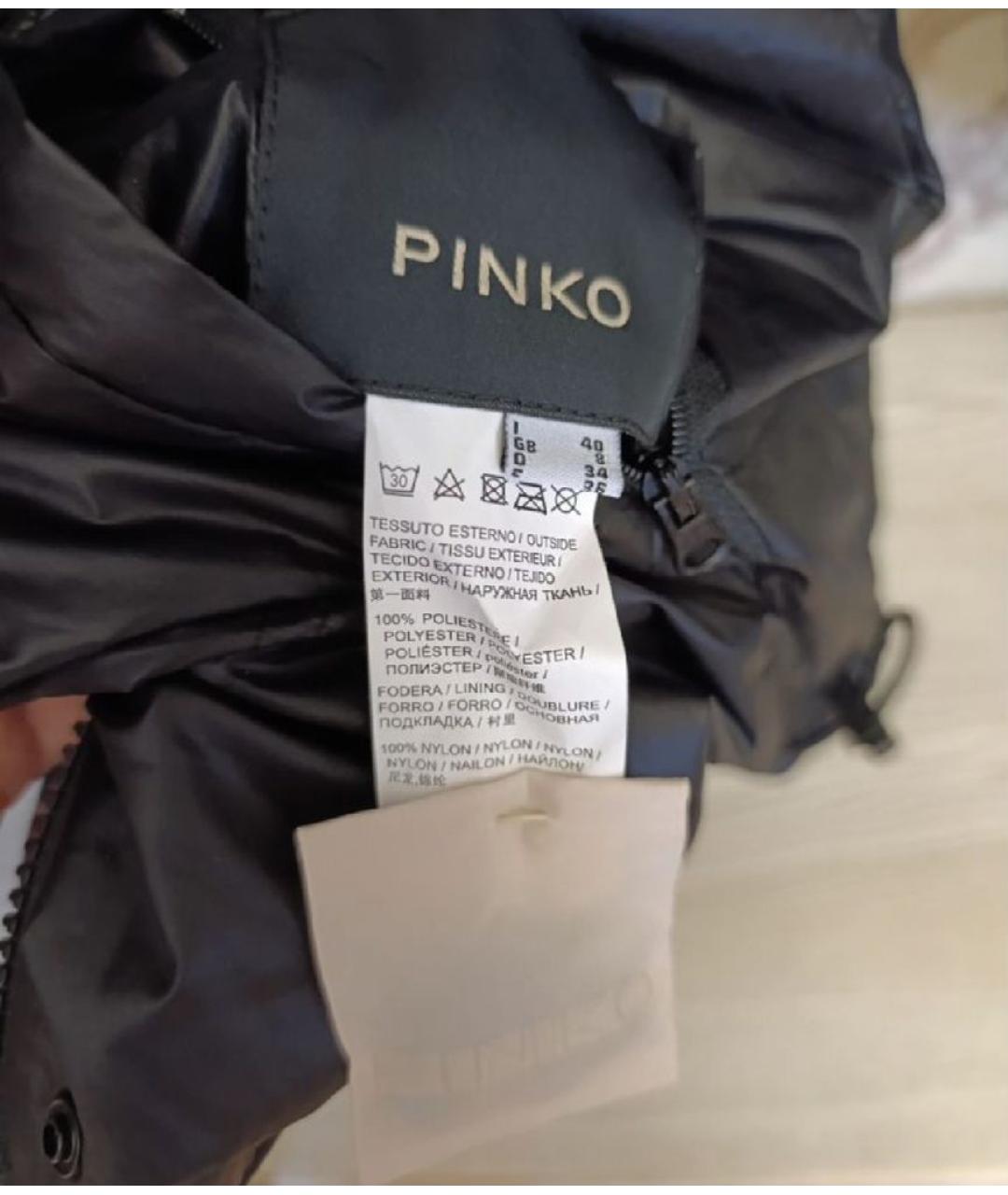 PINKO Черная полиэстеровая куртка, фото 4