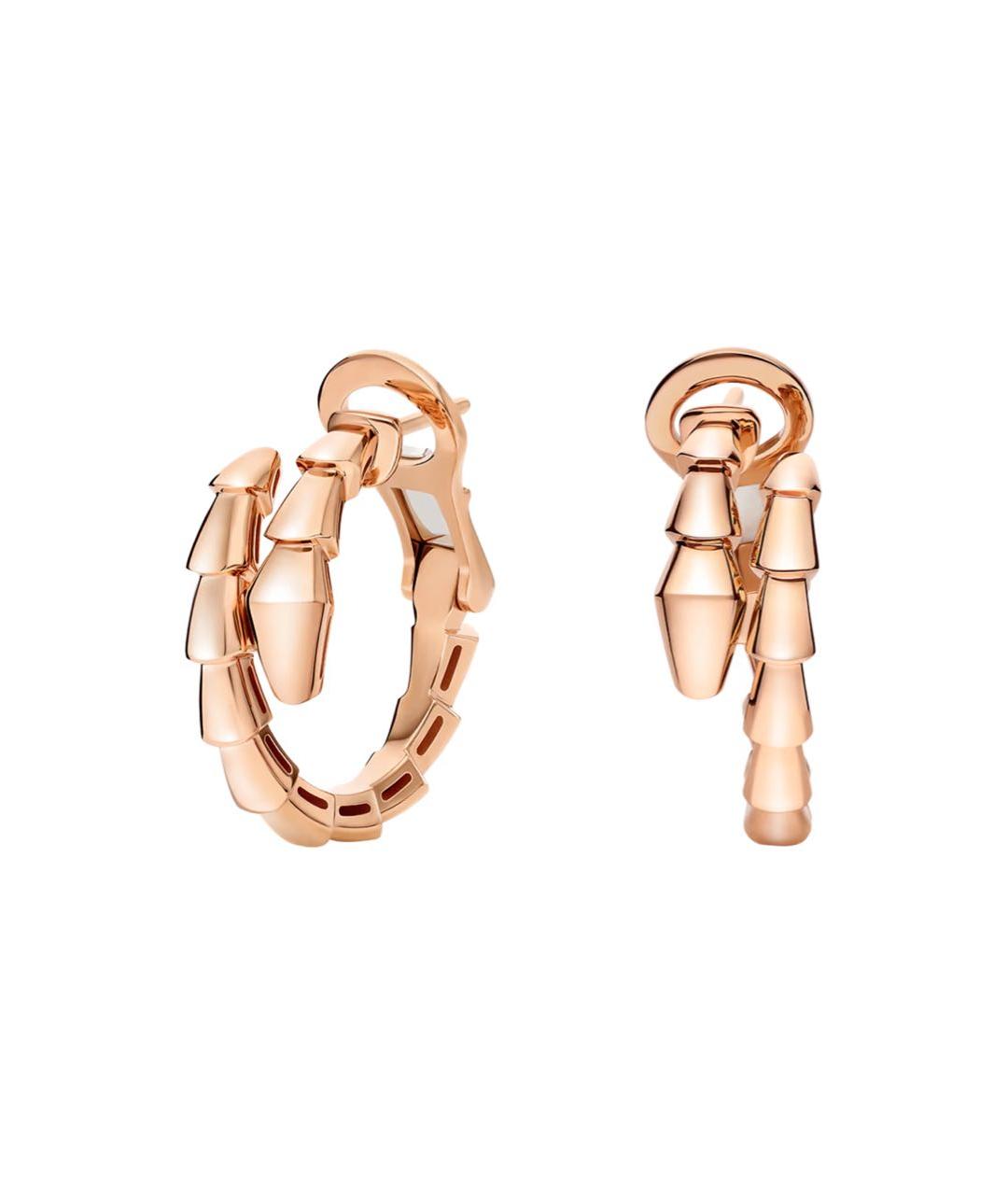 BVLGARI Бежевые серьги из розового золота, фото 3