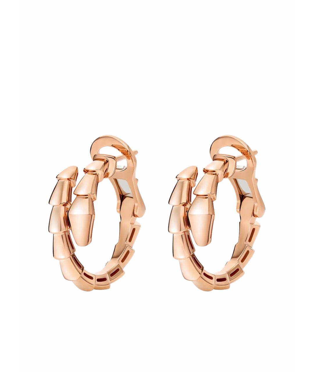 BVLGARI Бежевые серьги из розового золота, фото 1