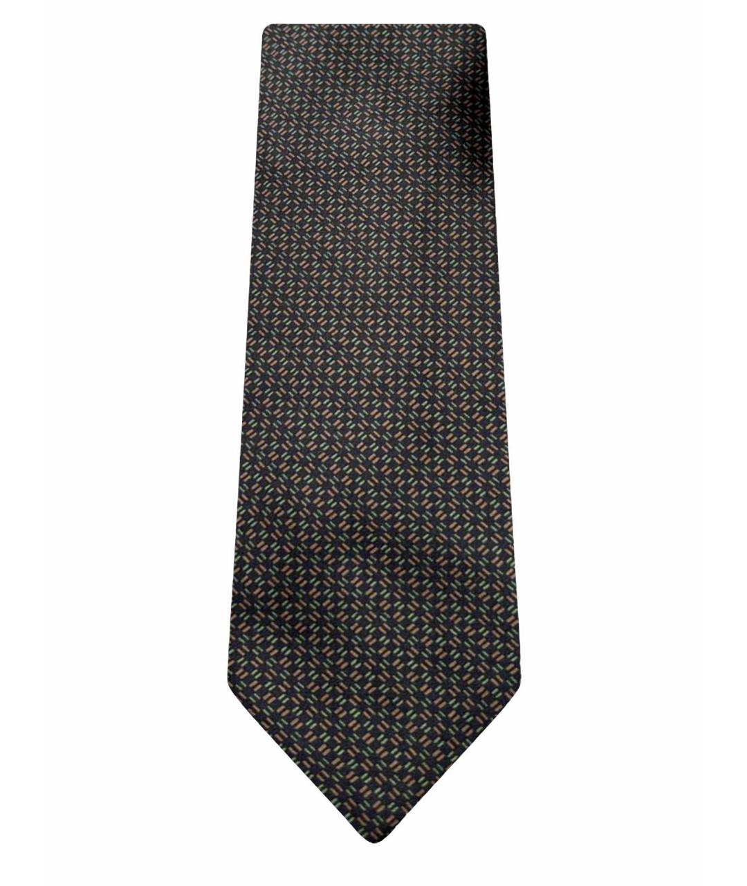 BRIONI Зеленый шелковый галстук, фото 1