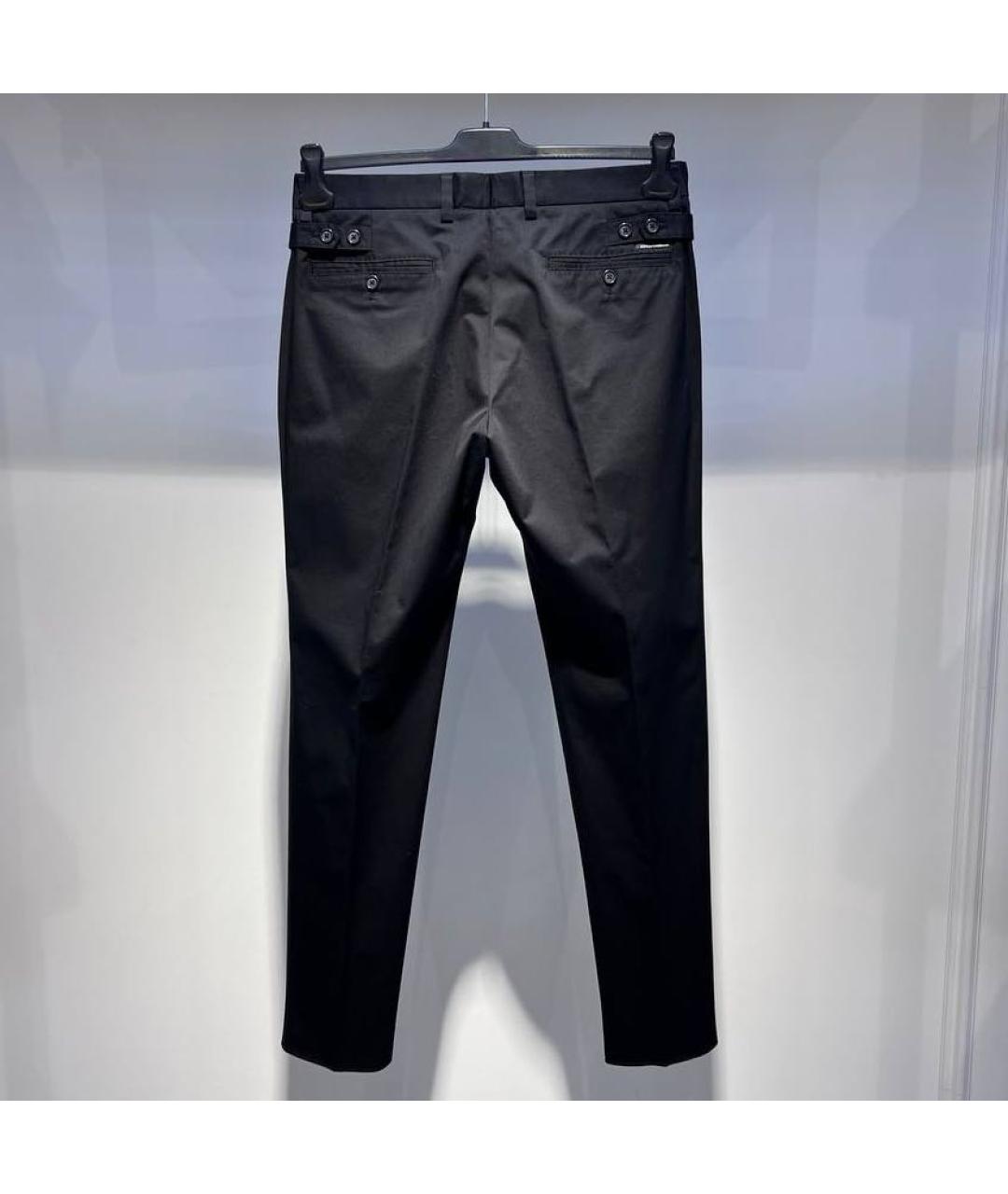DOLCE&GABBANA Черные хлопковые повседневные брюки, фото 2