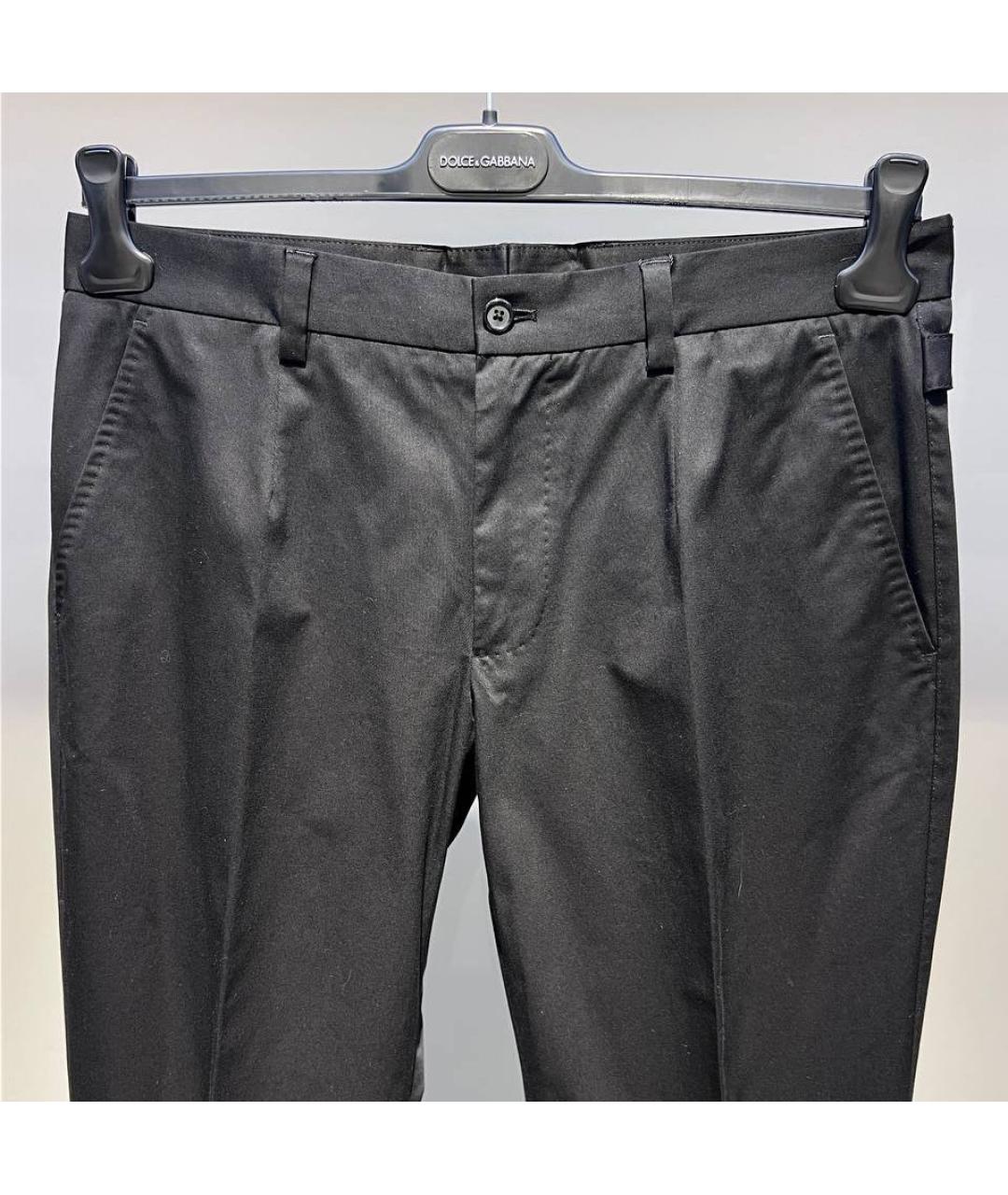 DOLCE&GABBANA Черные хлопковые повседневные брюки, фото 3