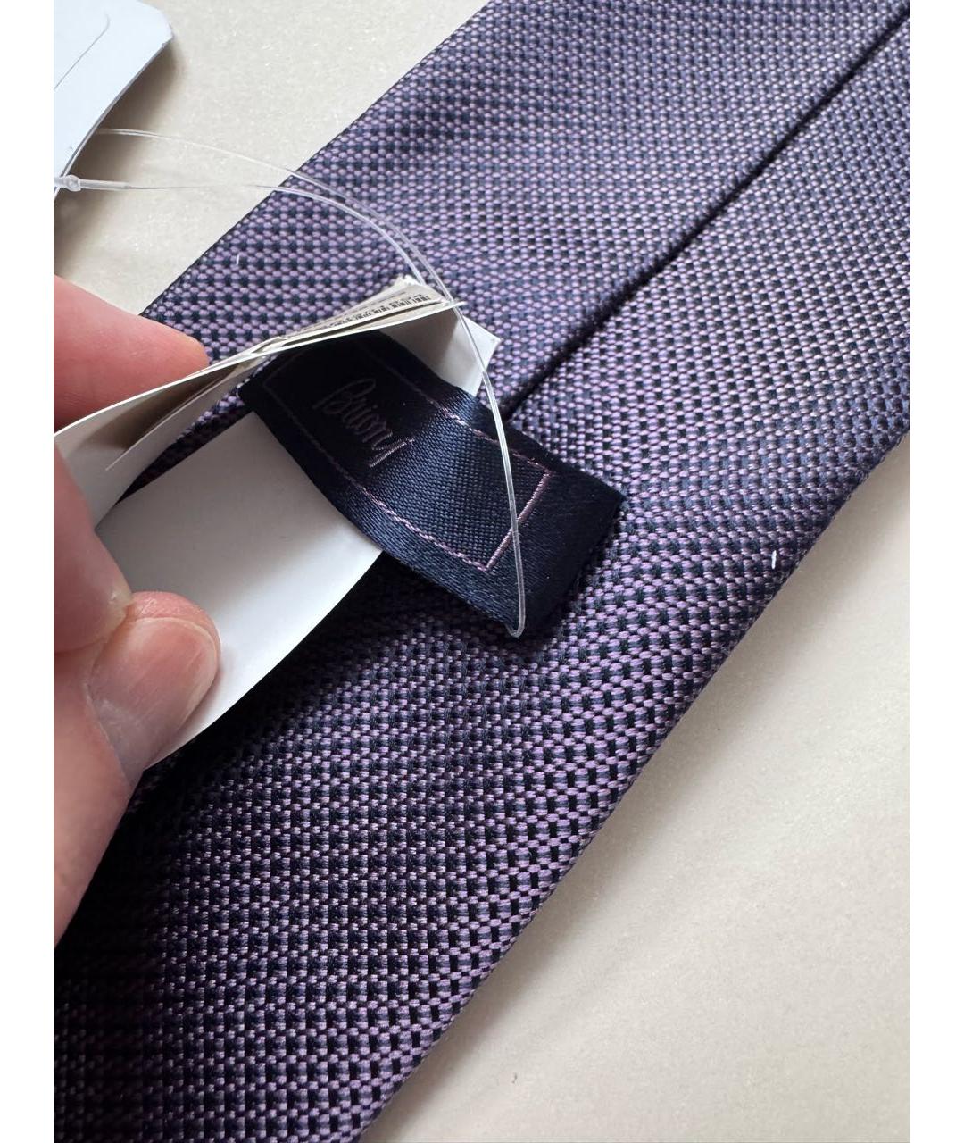 BRIONI Фиолетовый шелковый галстук, фото 5