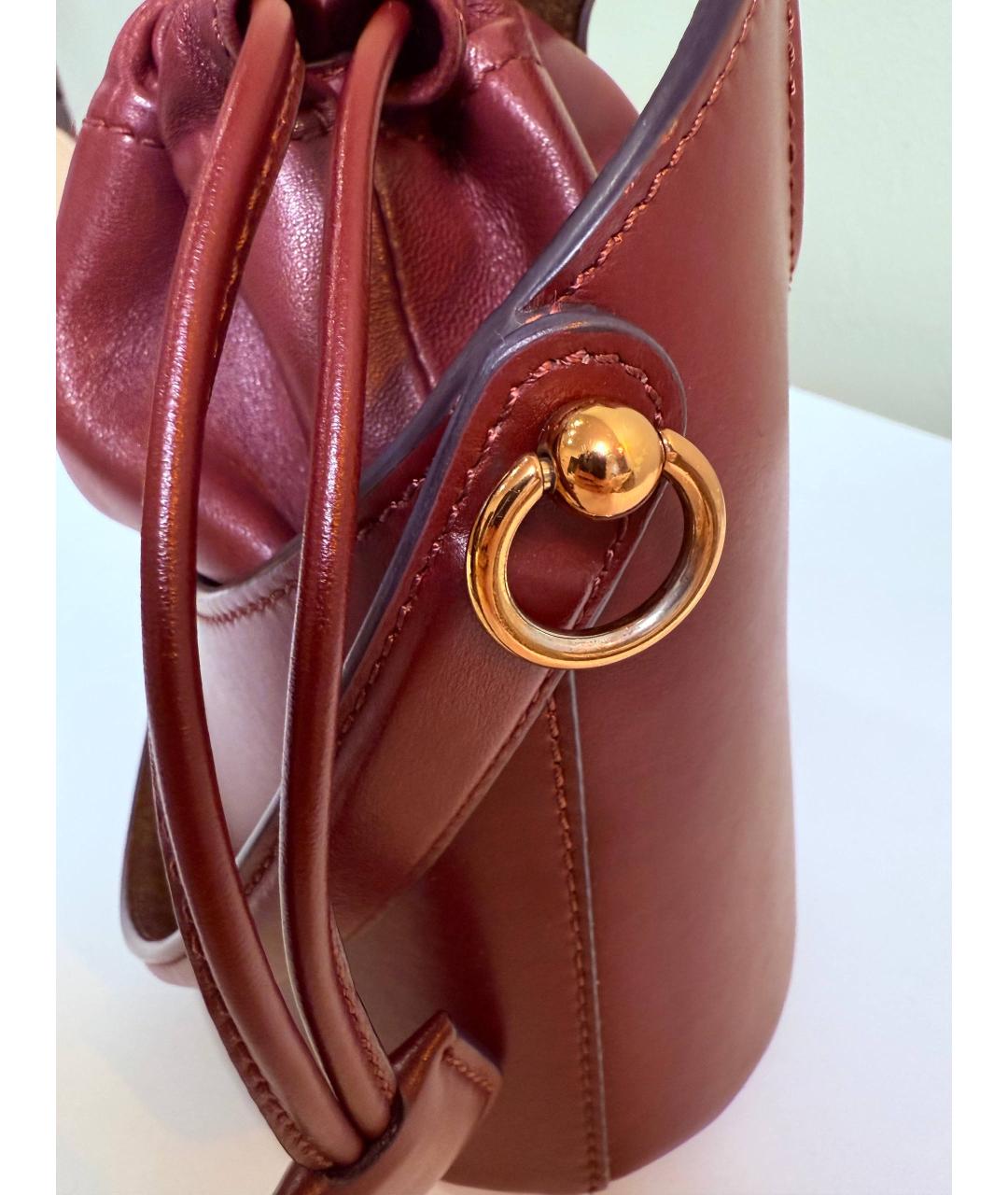 ETRO Бордовая кожаная сумка с короткими ручками, фото 6