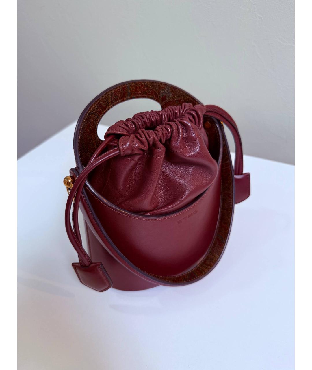 ETRO Бордовая кожаная сумка с короткими ручками, фото 4