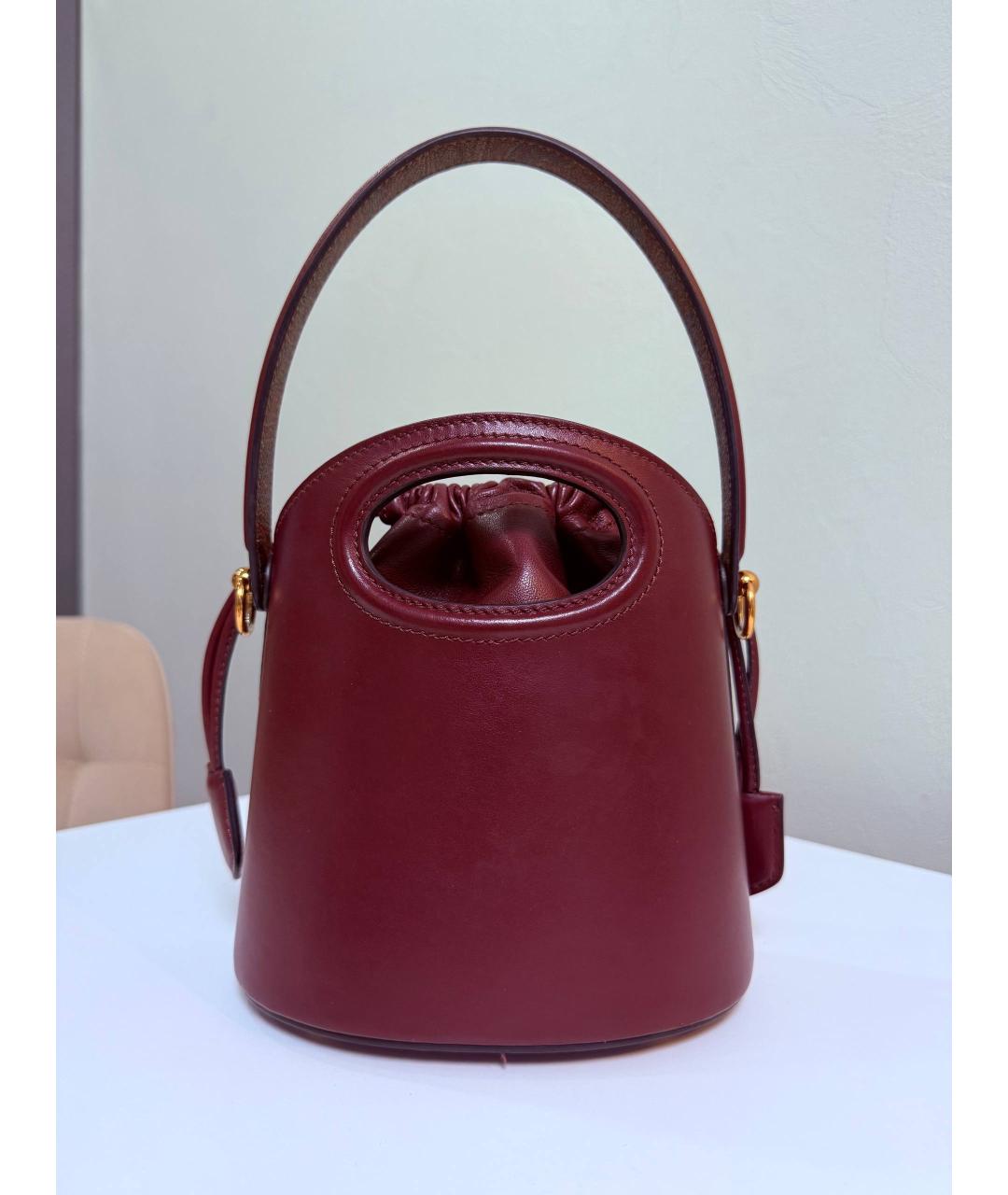 ETRO Бордовая кожаная сумка с короткими ручками, фото 3