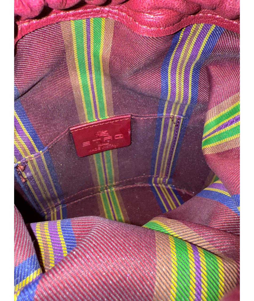 ETRO Бордовая кожаная сумка с короткими ручками, фото 5