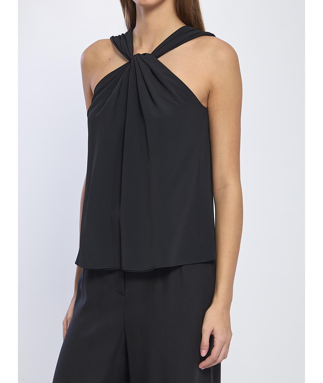 FEDERICA TOSI Черная ацетатная майка, фото 2