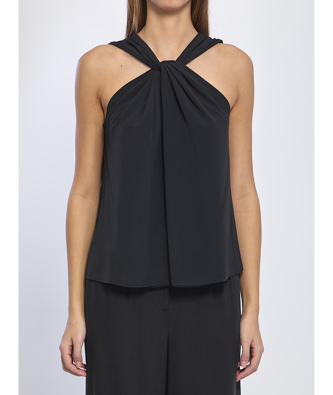 FEDERICA TOSI Черная ацетатная майка, фото 5