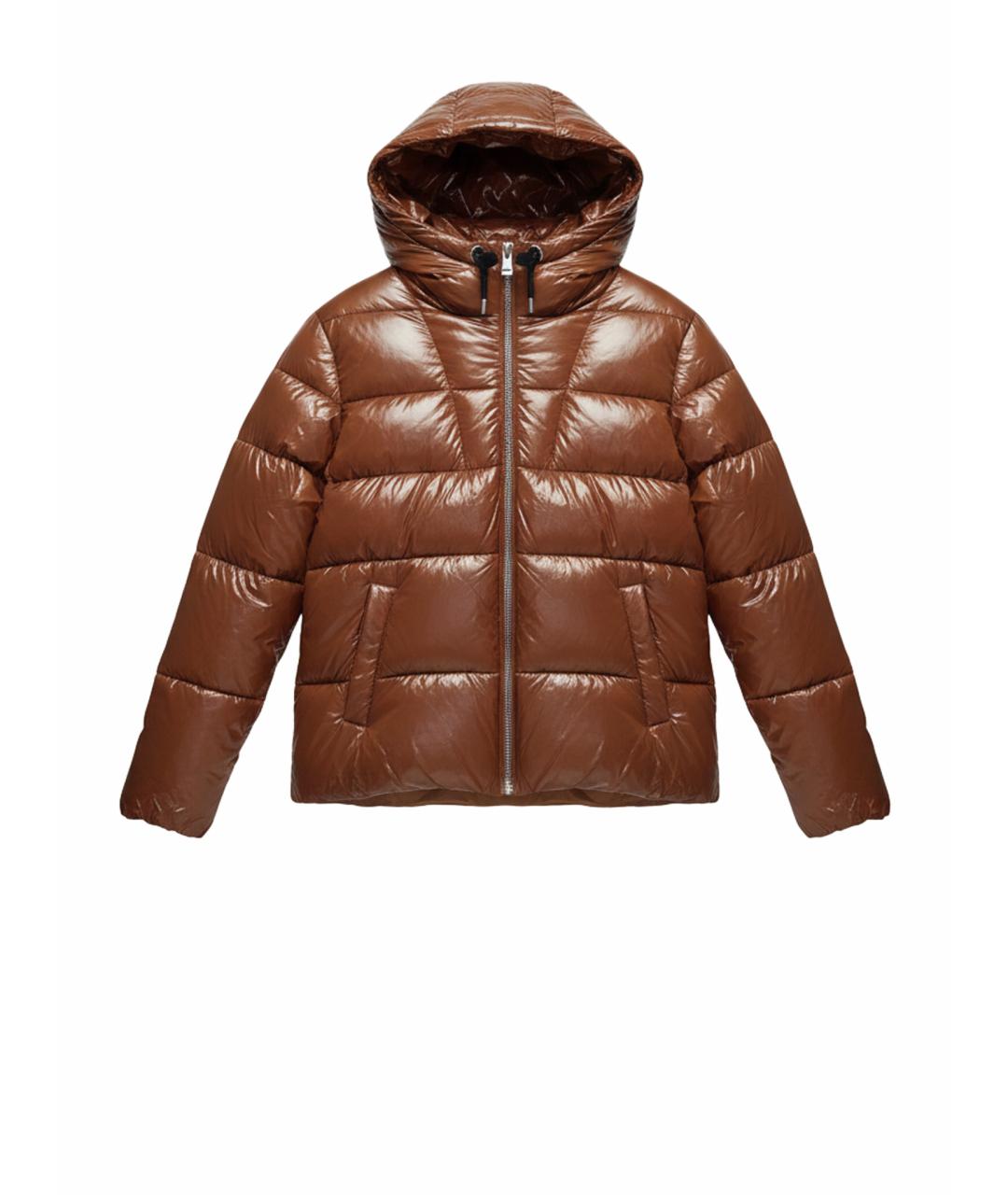 PINKO Коричневый полиэстеровый пуховик, фото 1