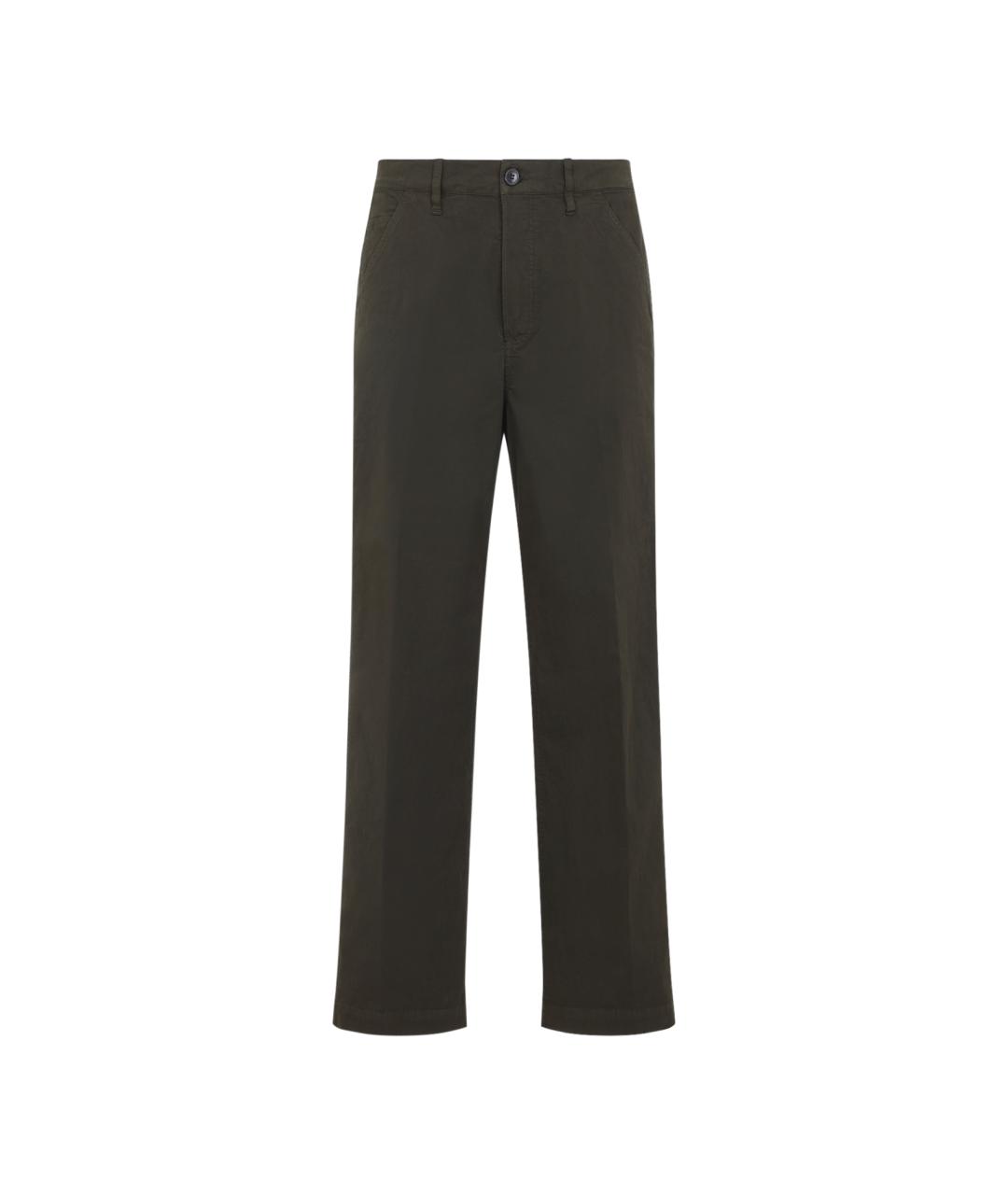 DRIES VAN NOTEN Хаки хлопковые повседневные брюки, фото 1