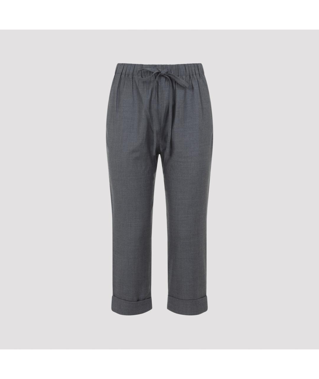 CO Серые шерстяные прямые брюки, фото 3