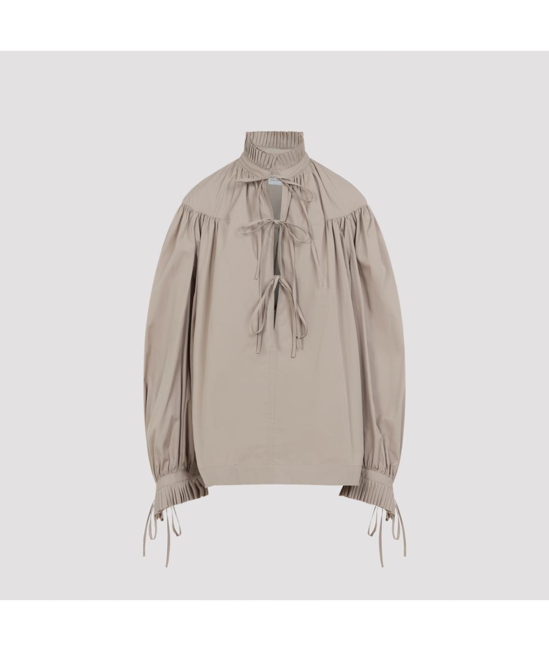 DRIES VAN NOTEN Бежевая хлопковая блузы, фото 2