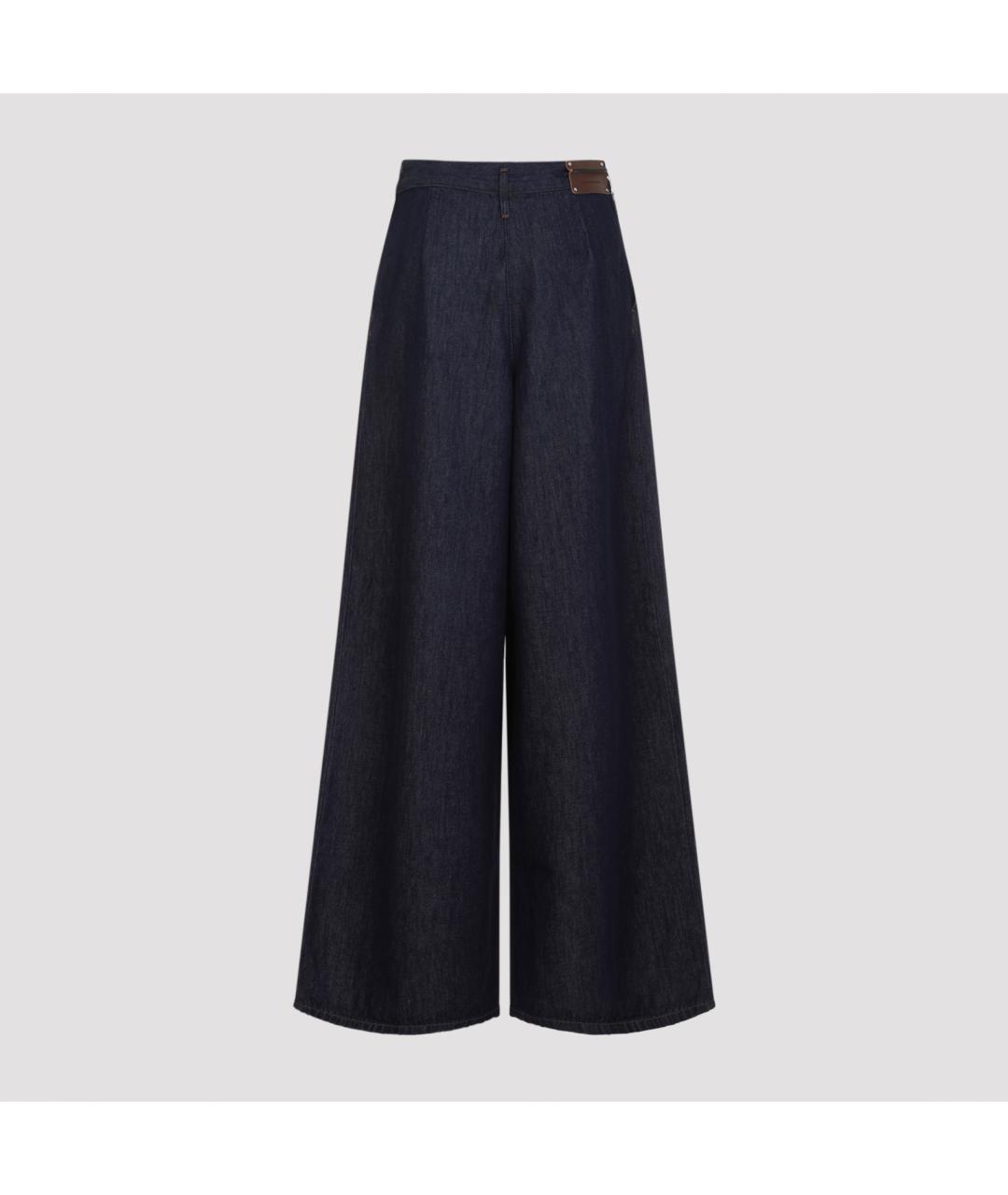 DRIES VAN NOTEN Темно-синие хлопковые прямые джинсы, фото 4