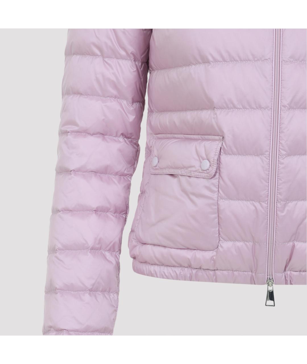 MONCLER Розовый полиамидовый пуховик, фото 4