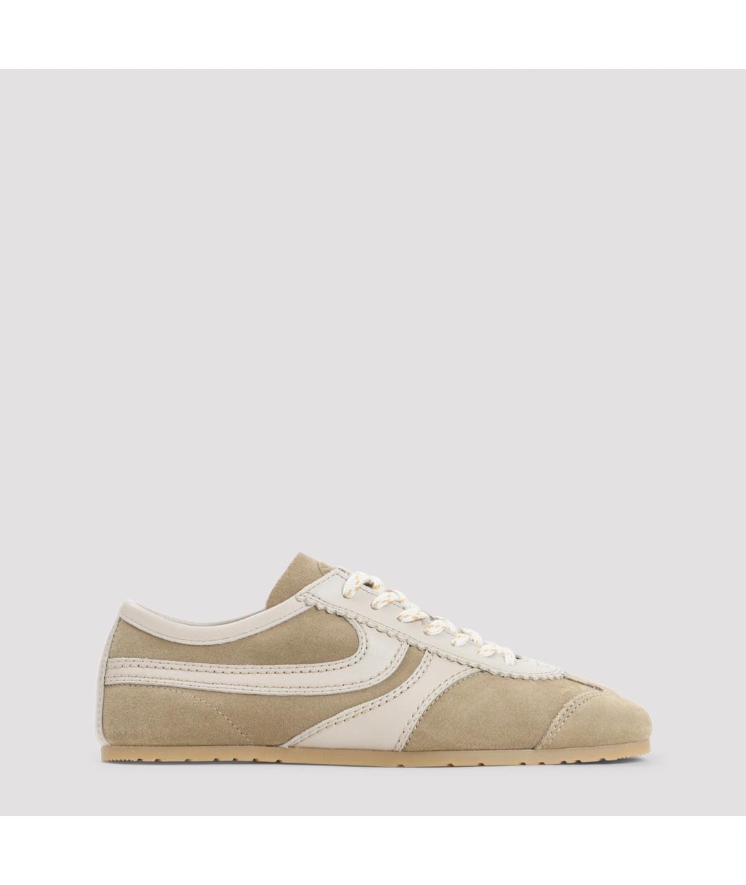 DRIES VAN NOTEN Бежевые кожаные кроссовки, фото 2