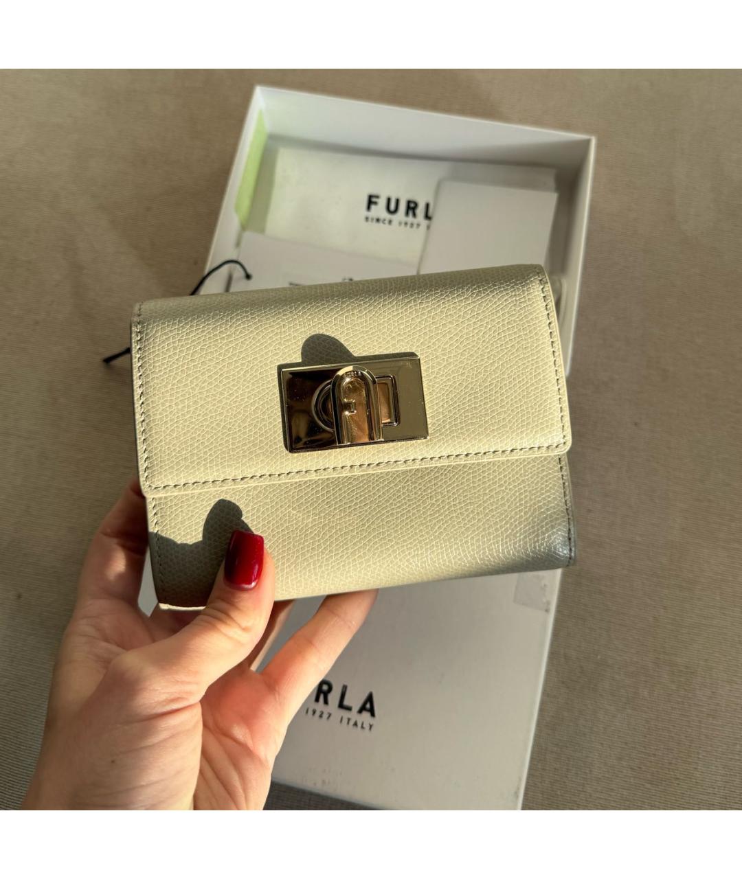 FURLA Бежевый кожаный кошелек, фото 2