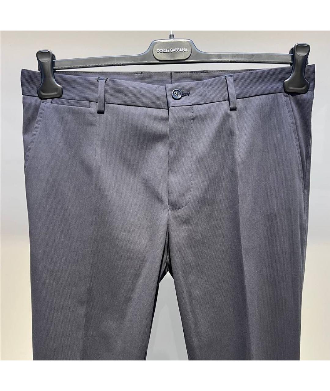 DOLCE&GABBANA Антрацитовые хлопковые классические брюки, фото 3