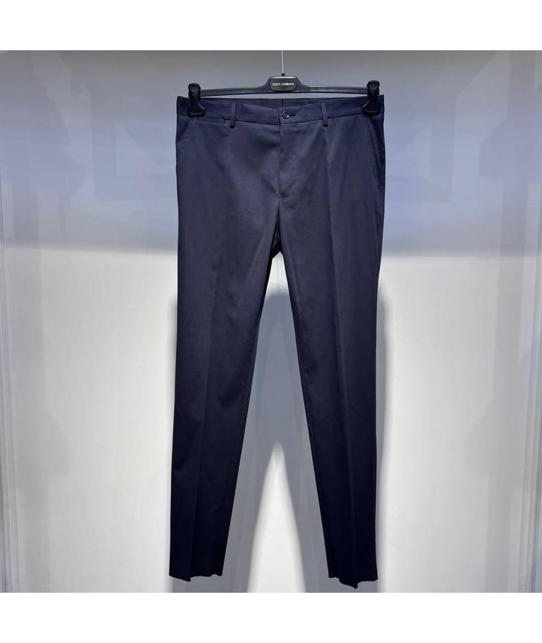 DOLCE&GABBANA Антрацитовые хлопковые классические брюки, фото 4