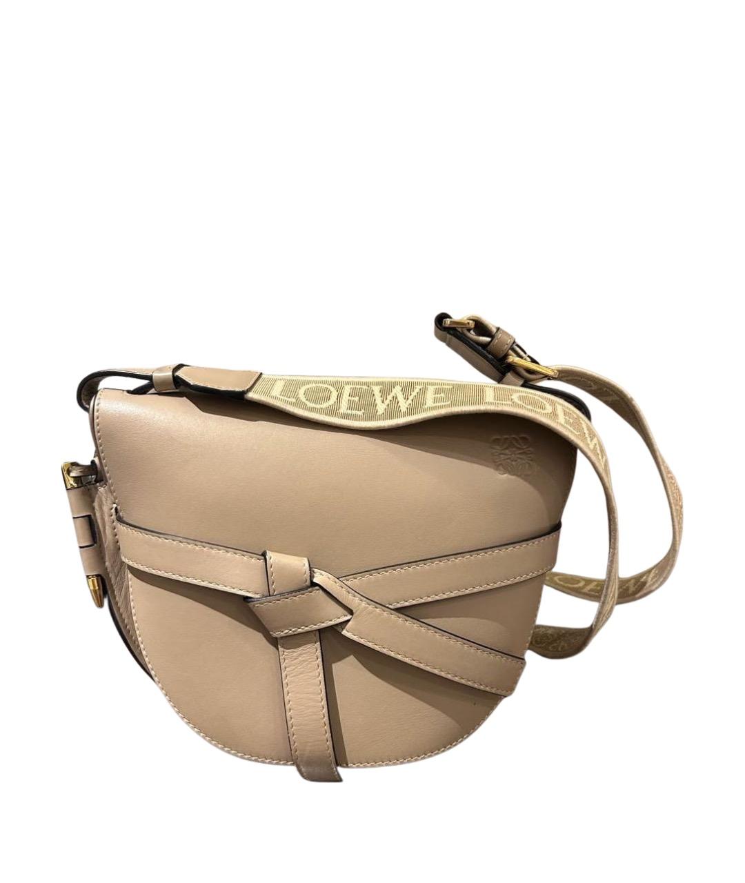 LOEWE Бежевая кожаная сумка через плечо, фото 1