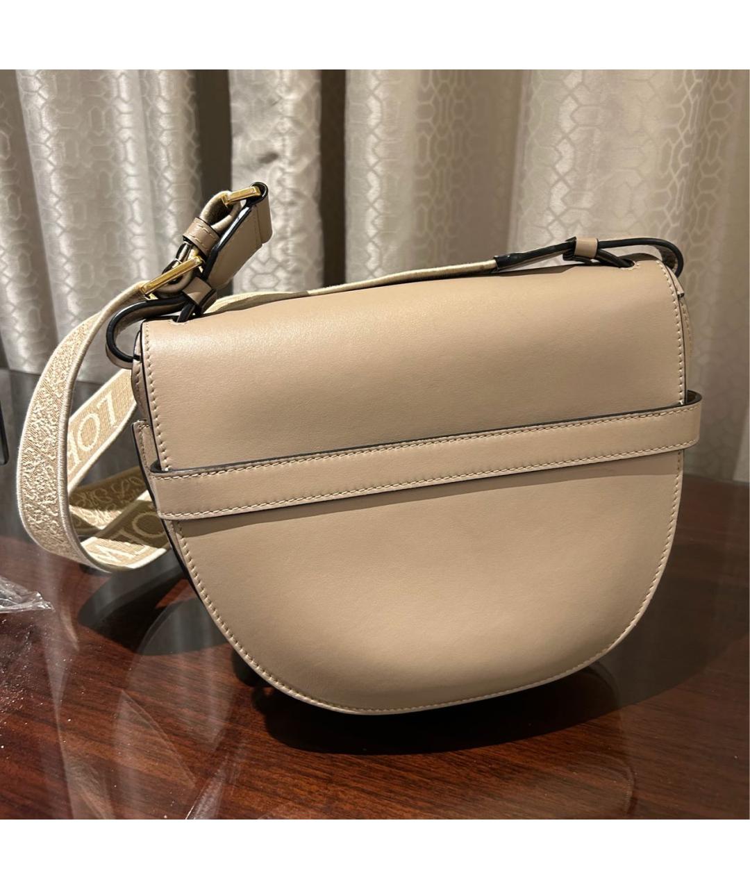 LOEWE Бежевая кожаная сумка через плечо, фото 3