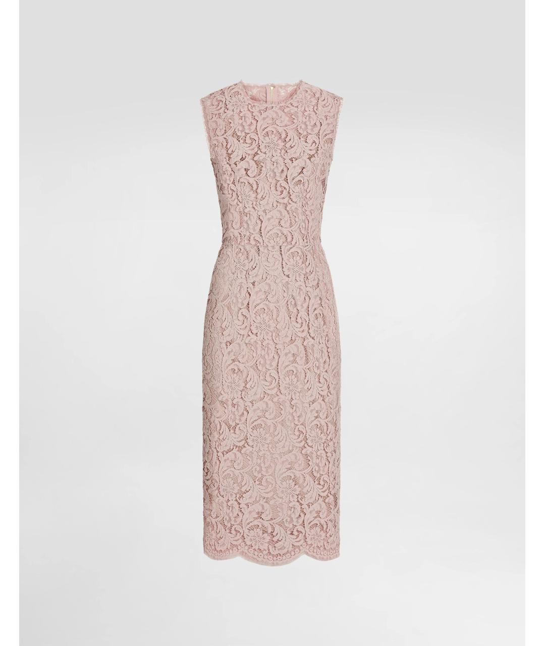 DOLCE&GABBANA Розовое хлопковое коктейльное платье, фото 6