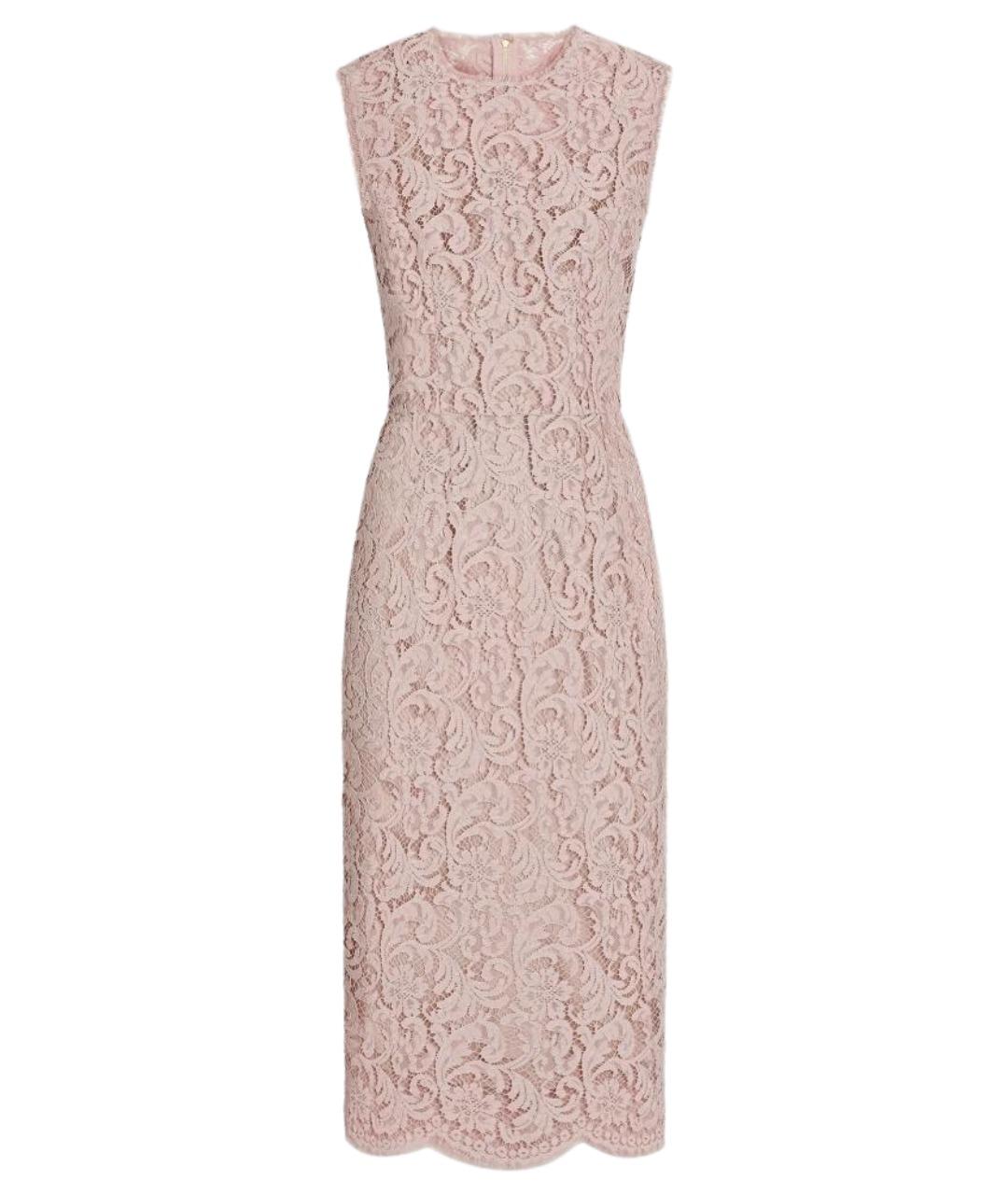 DOLCE&GABBANA Розовое хлопковое коктейльное платье, фото 1