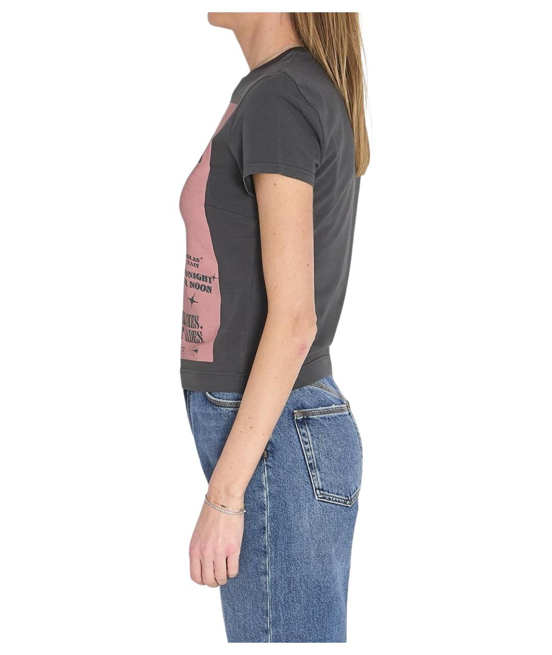 DOLCE&GABBANA Серая хлопковая футболка, фото 4