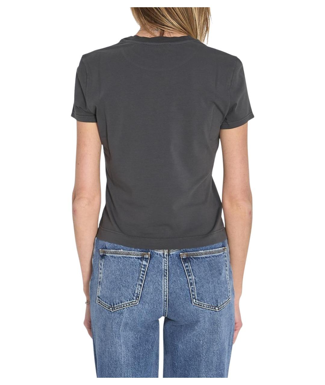 DOLCE&GABBANA Серая хлопковая футболка, фото 5