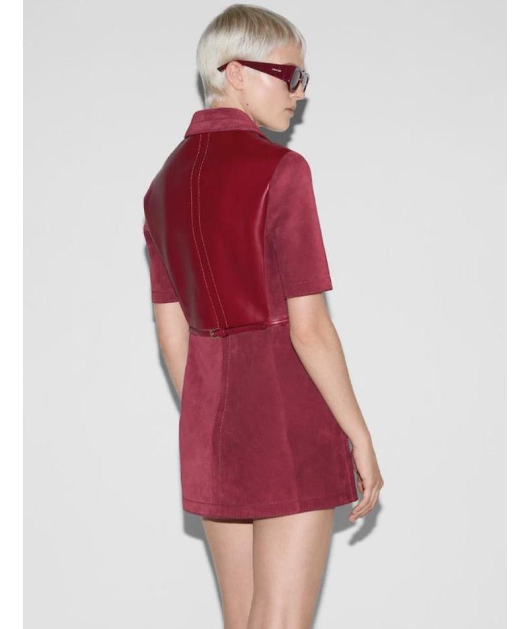 GUCCI Красное замшевое коктейльное платье, фото 2