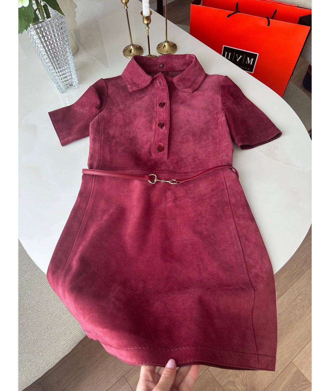 GUCCI Красное замшевое коктейльное платье, фото 7