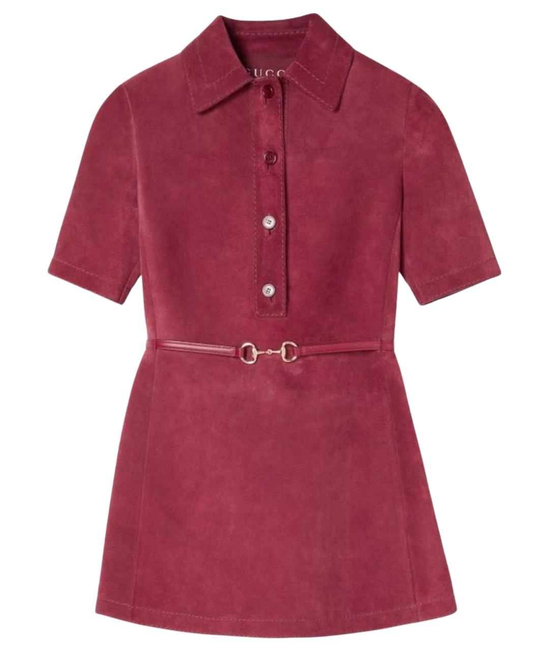 GUCCI Красное замшевое коктейльное платье, фото 1