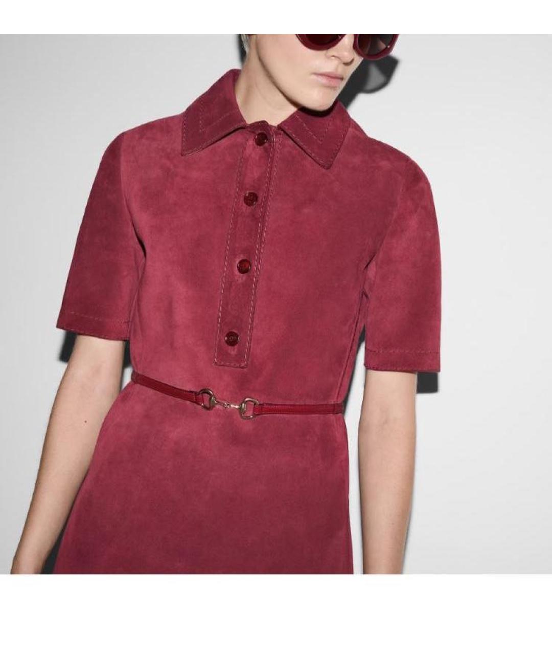 GUCCI Красное замшевое коктейльное платье, фото 3