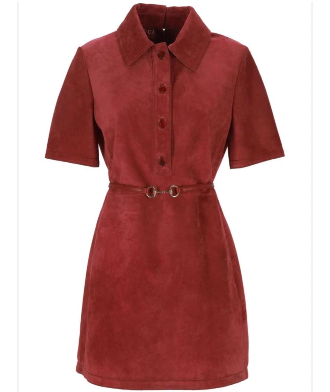 GUCCI Красное замшевое коктейльное платье, фото 6