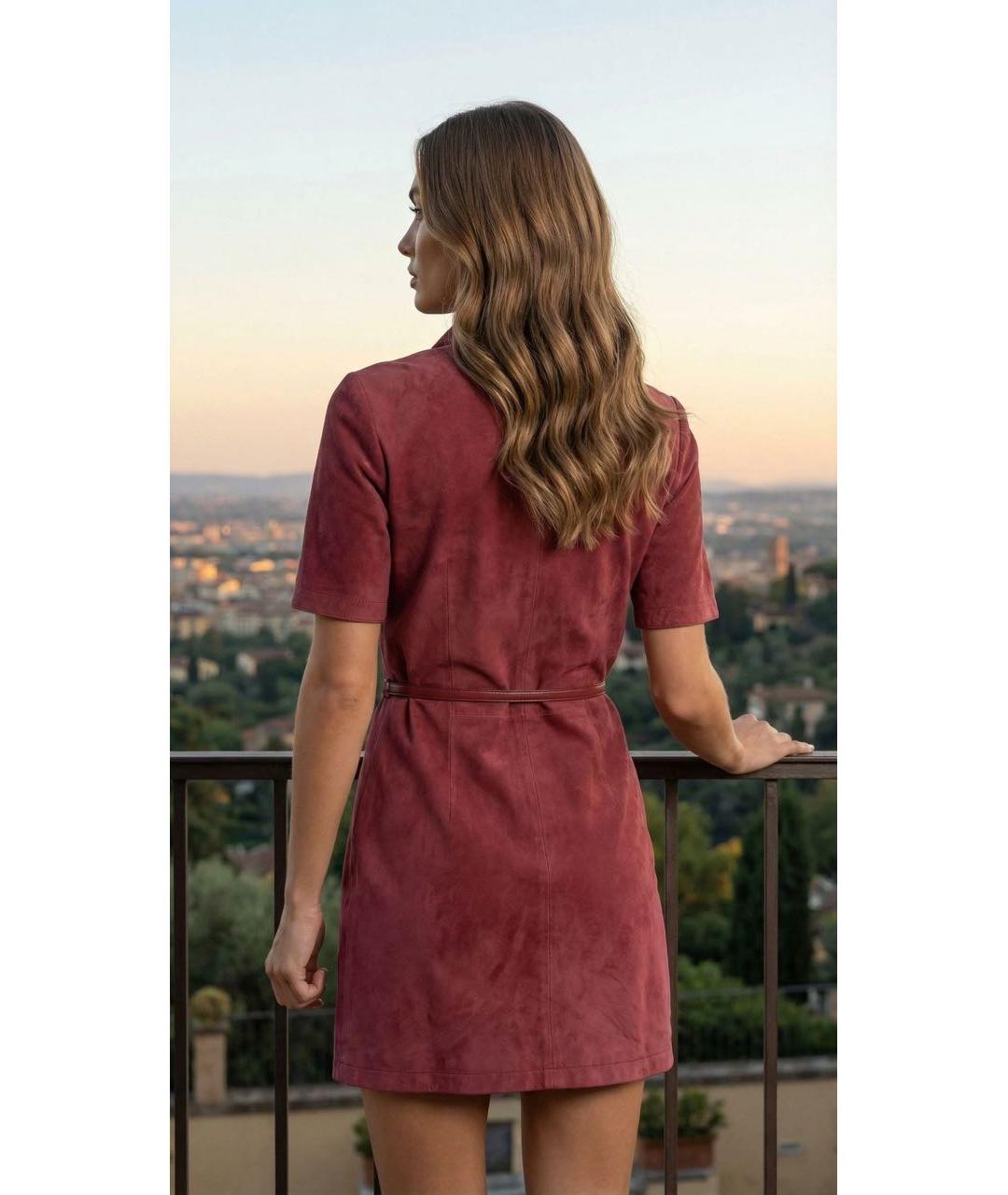 GUCCI Красное замшевое коктейльное платье, фото 2