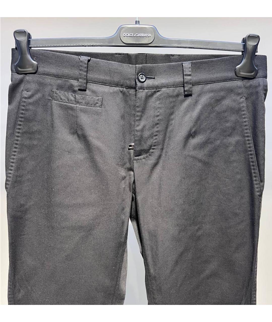 DOLCE&GABBANA Черные хлопковые повседневные брюки, фото 3