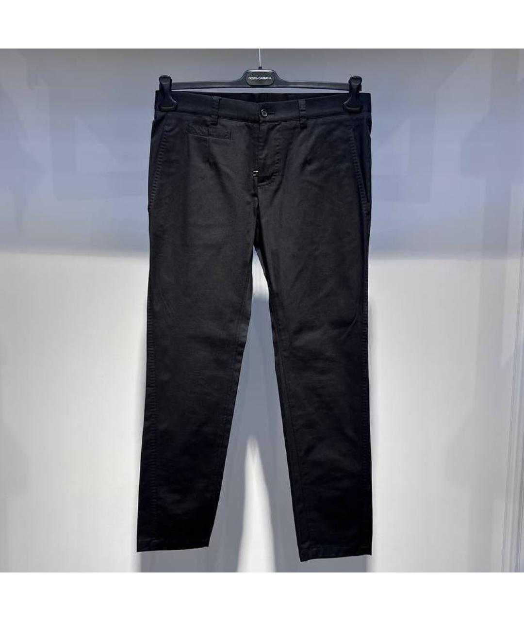 DOLCE&GABBANA Черные хлопковые повседневные брюки, фото 4