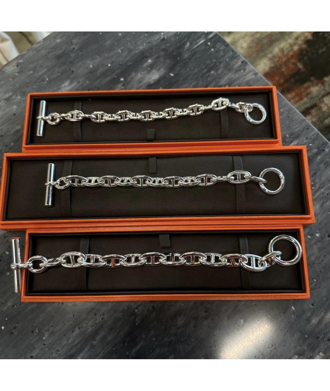 HERMES Серебрянный серебряный браслет, фото 2