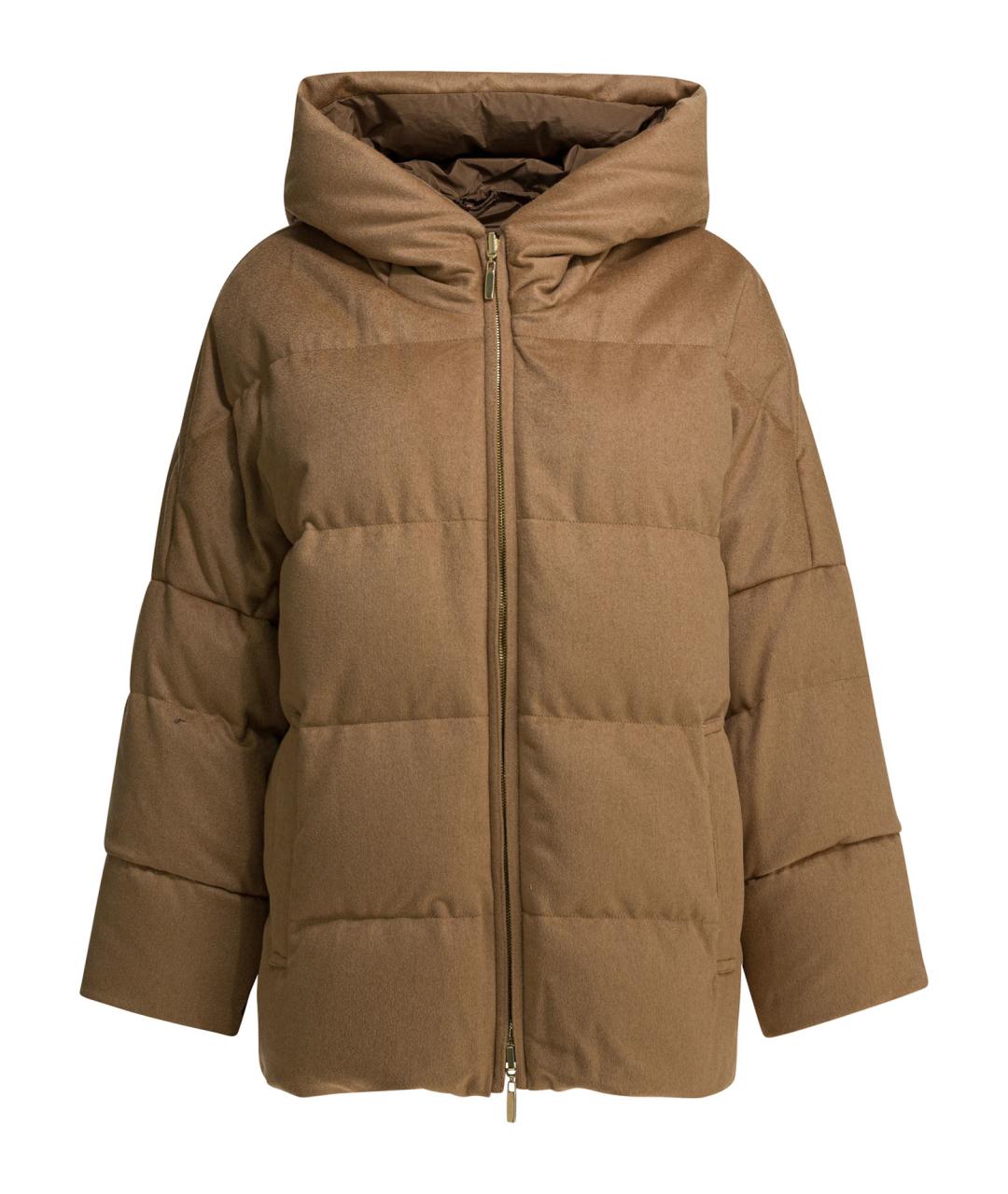 MAX MARA Коричневый шерстяной пуховик, фото 1