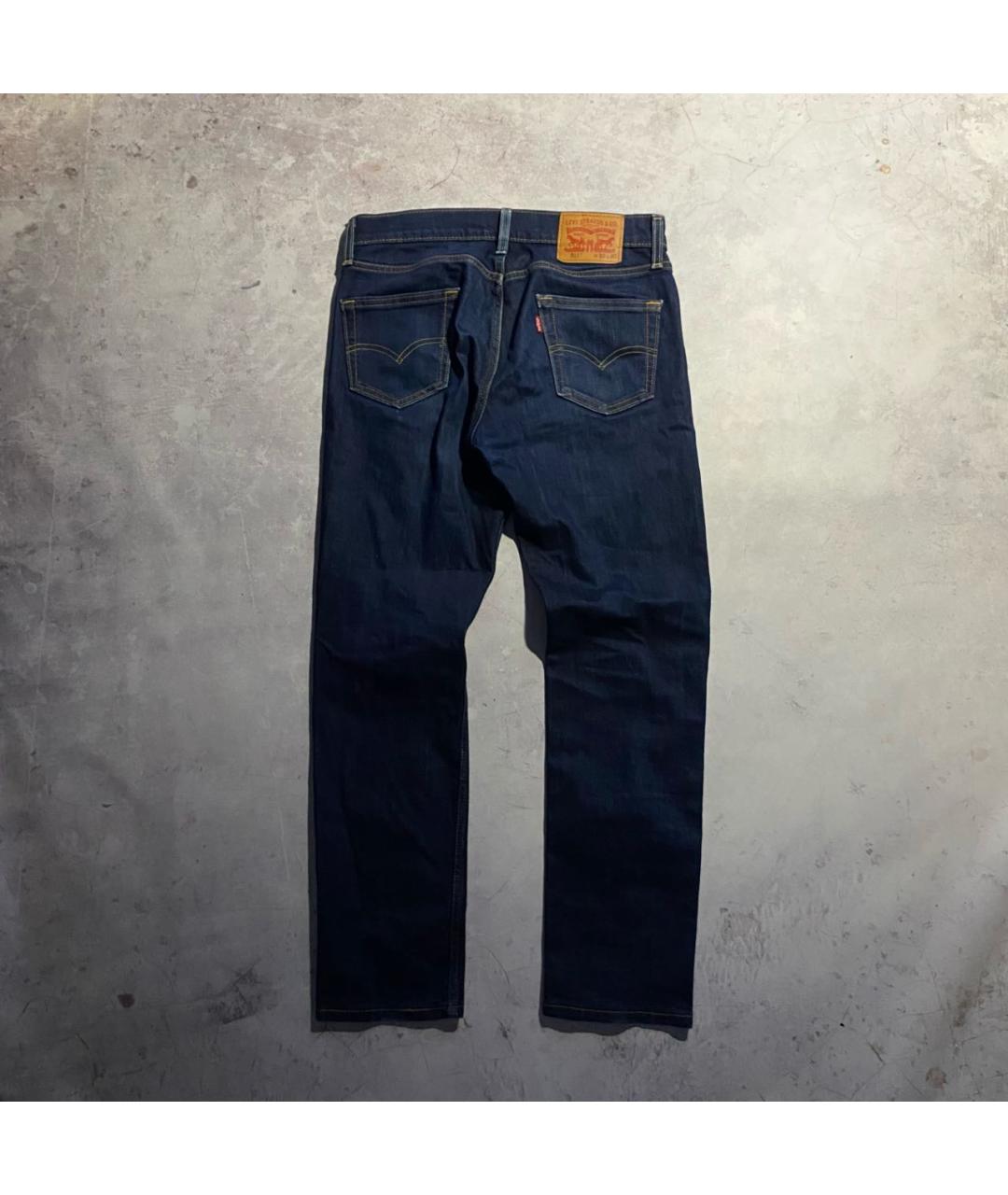 LEVI'S Синие хлопковые прямые джинсы, фото 2
