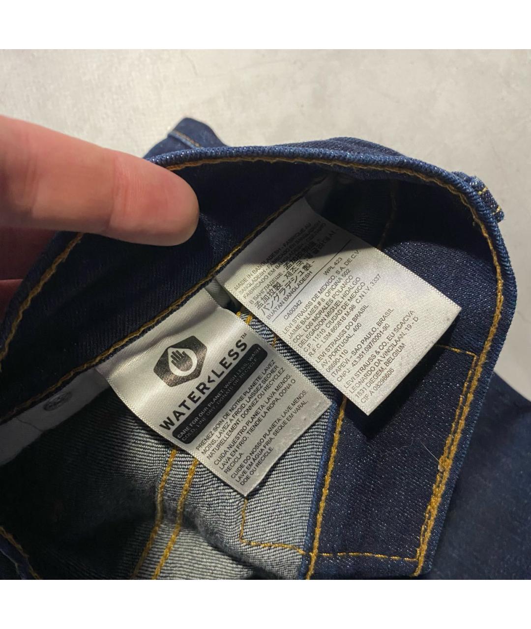 LEVI'S Синие хлопковые прямые джинсы, фото 4