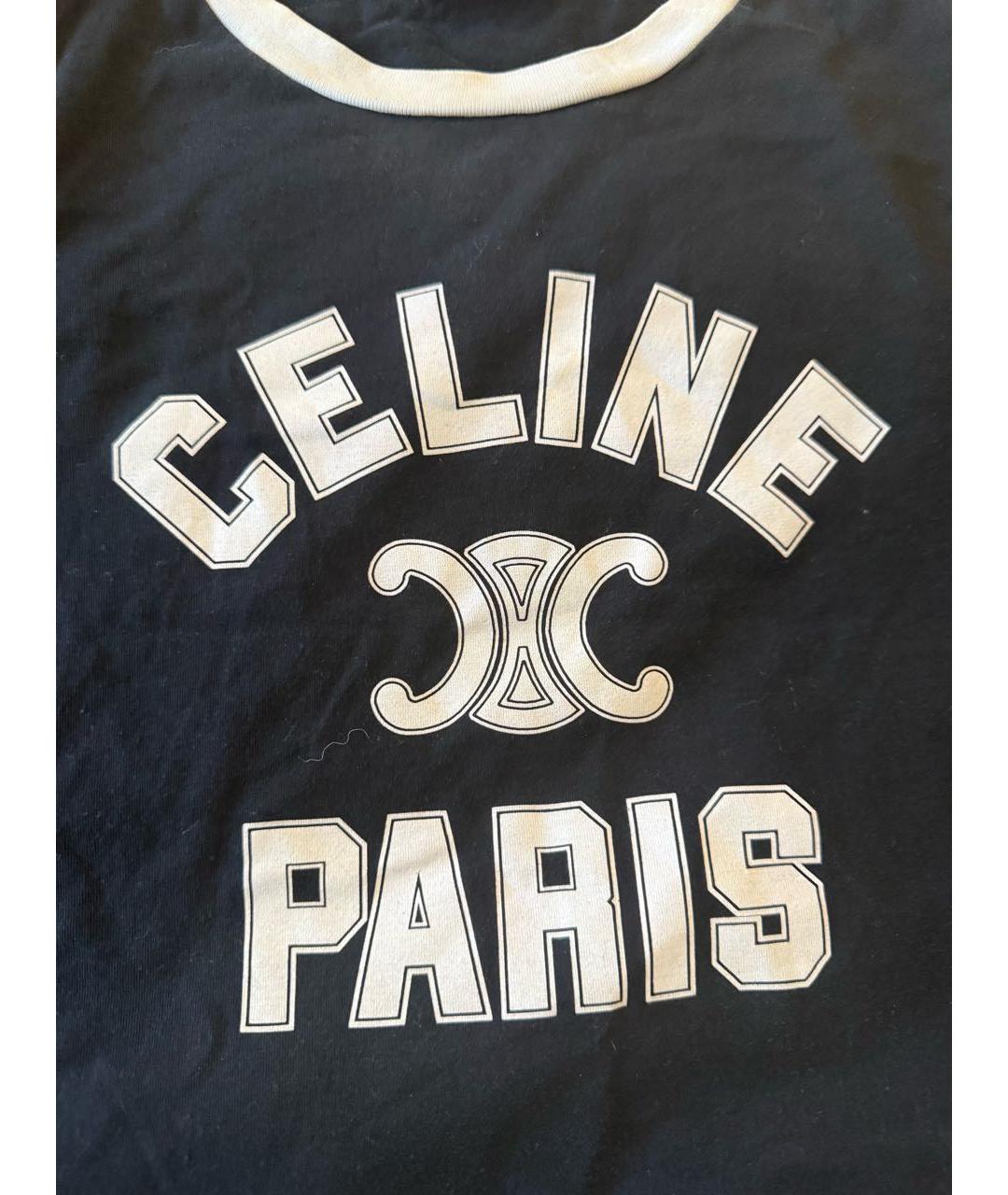 CELINE Черная хлопковая футболка, фото 4