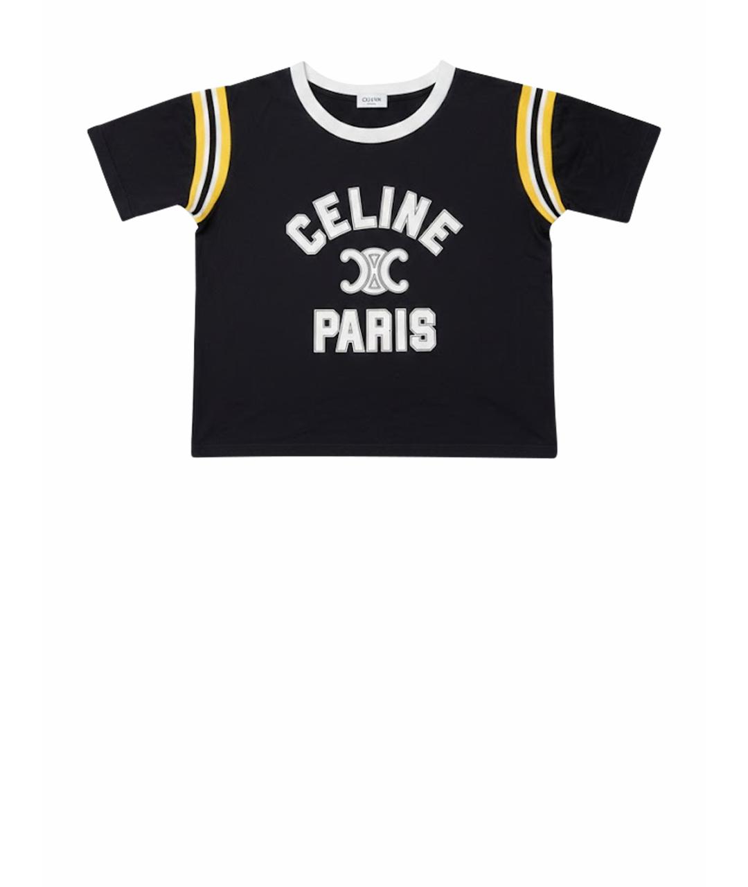 CELINE Черная хлопковая футболка, фото 1