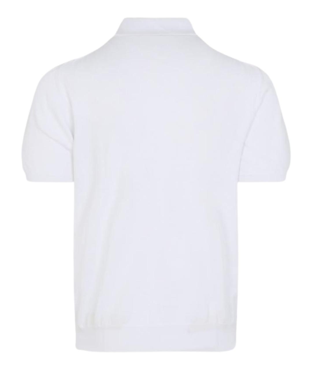 KITON Белое хлопковое поло с коротким рукавом, фото 2