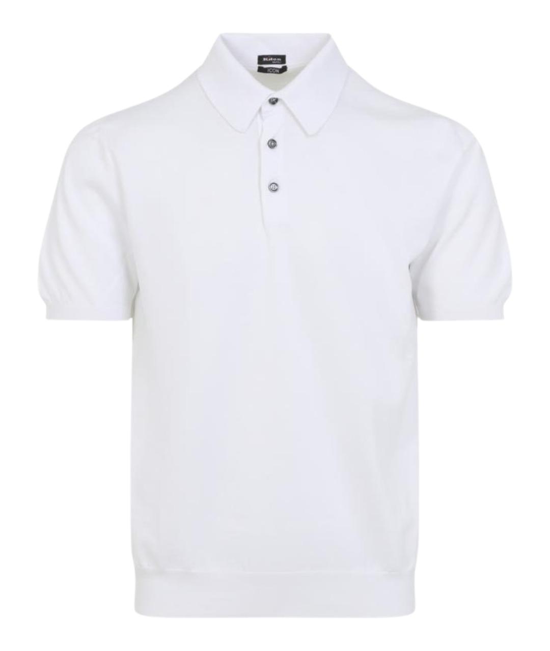 KITON Белое хлопковое поло с коротким рукавом, фото 1