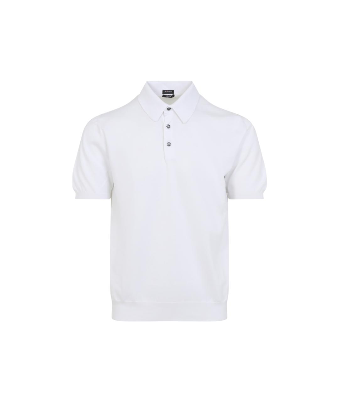 KITON Белое хлопковое поло с коротким рукавом, фото 1