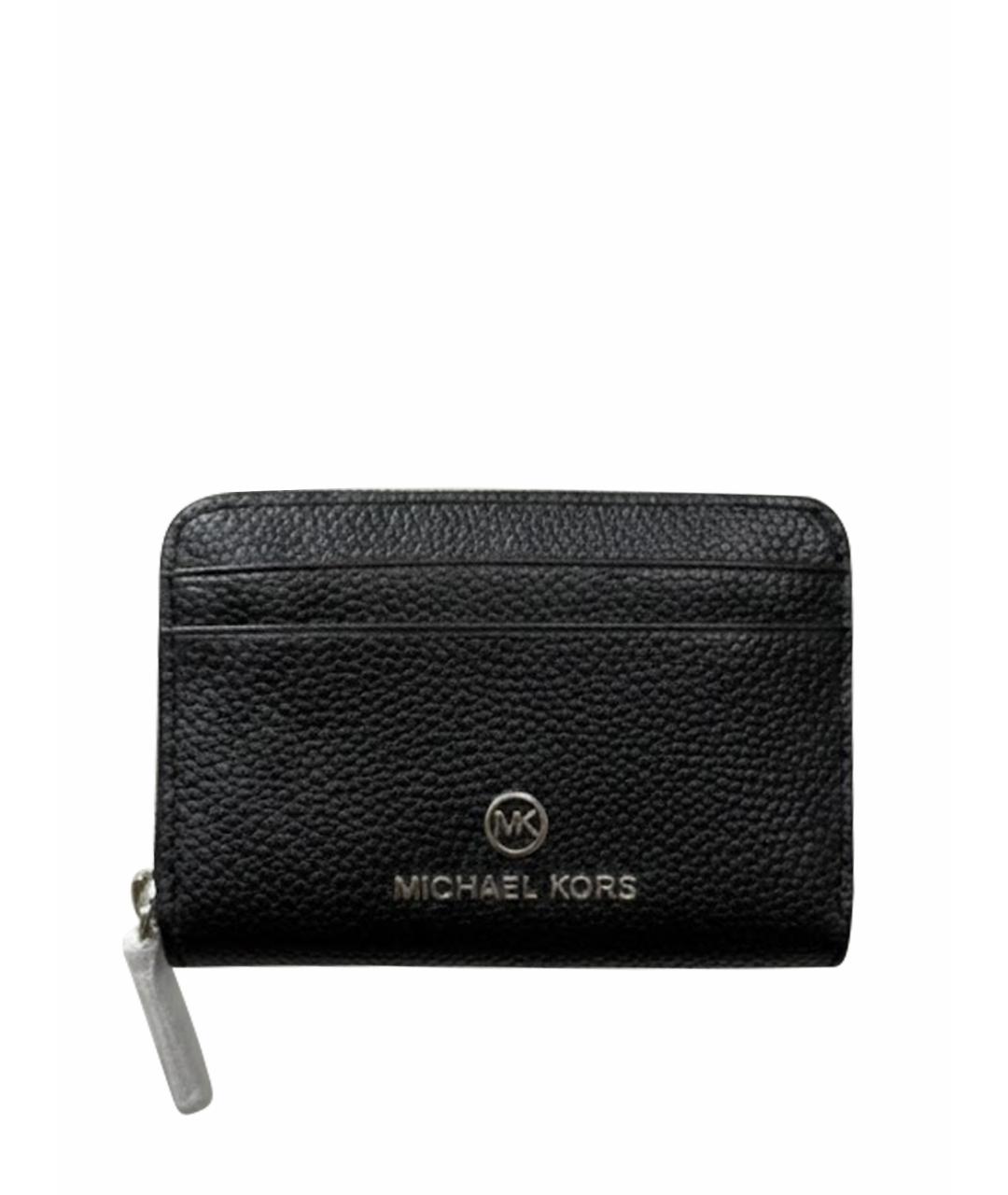 MICHAEL KORS Черный кожаный кошелек, фото 1