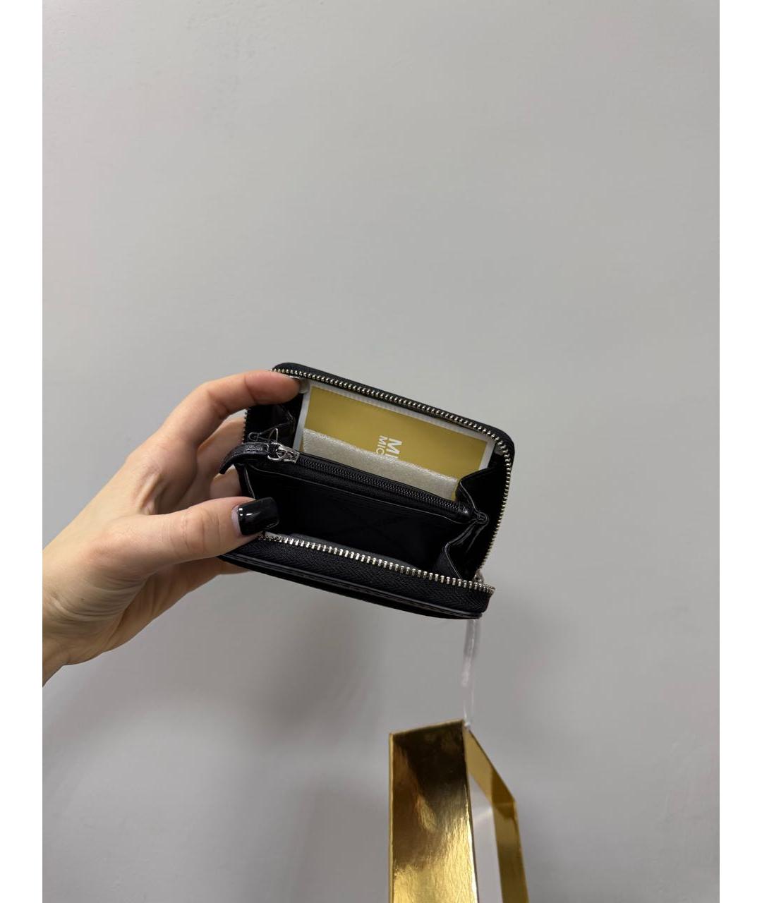 MICHAEL KORS Черный кожаный кошелек, фото 3