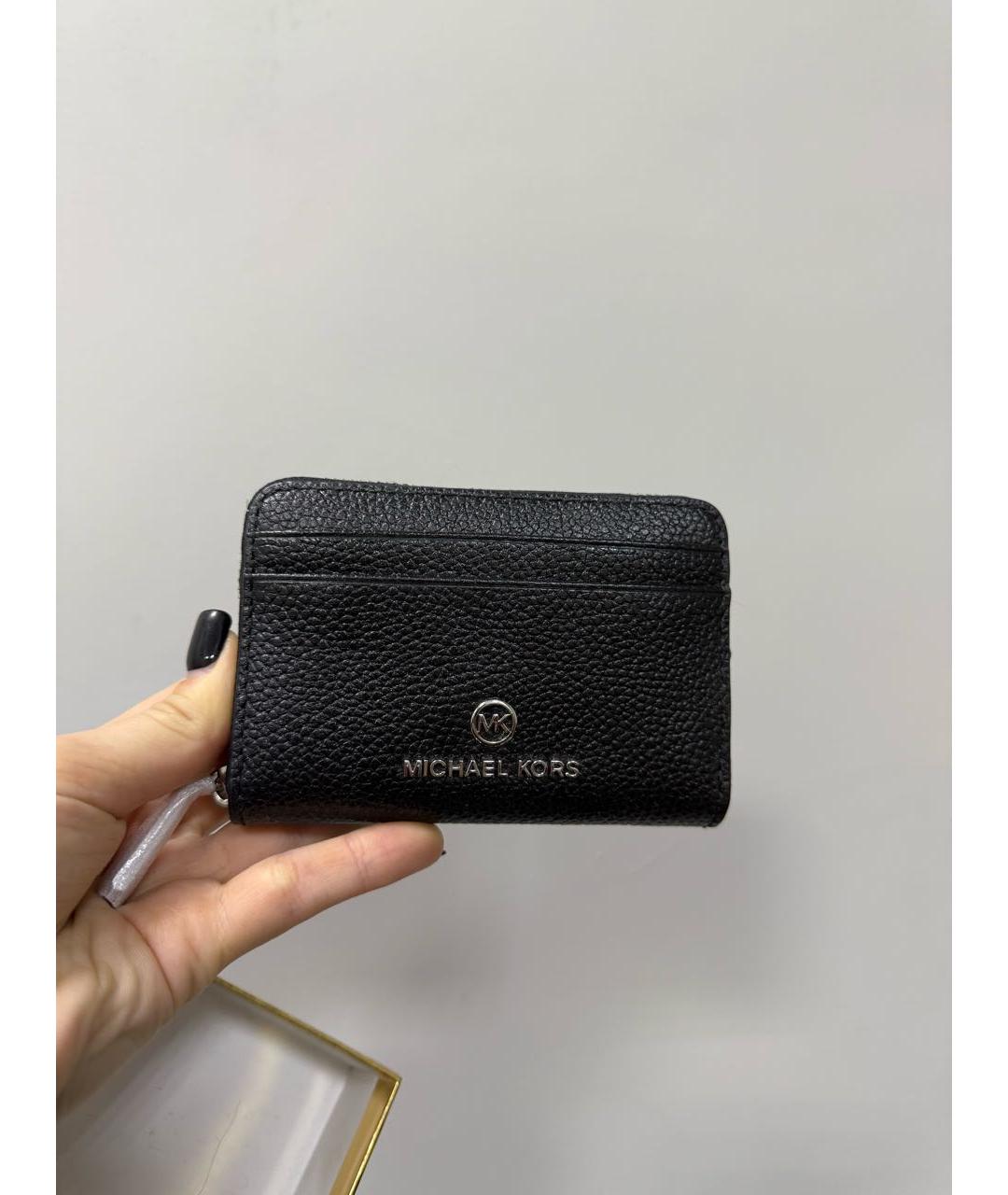 MICHAEL KORS Черный кожаный кошелек, фото 5